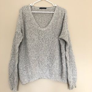 Brandy Melville Knit Oversized Sweater Grey